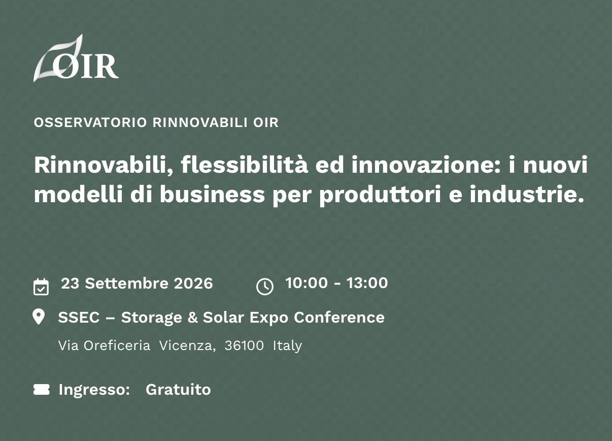Rinnovabili, flessibilità ed innovazione: i nuovi modelli di business per produttori e industrie
